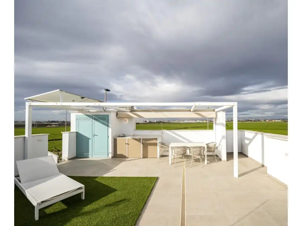 Terraza de Casa o chalet en venta en Pilar de la Horadada con Aire acondicionado, Jardín privado y Piscina