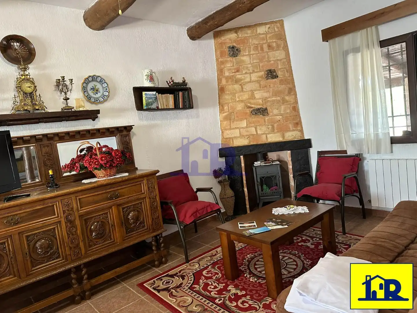 Living room of Houses for sale in Villar de Olalla  with Heating, Terrace and Storage room