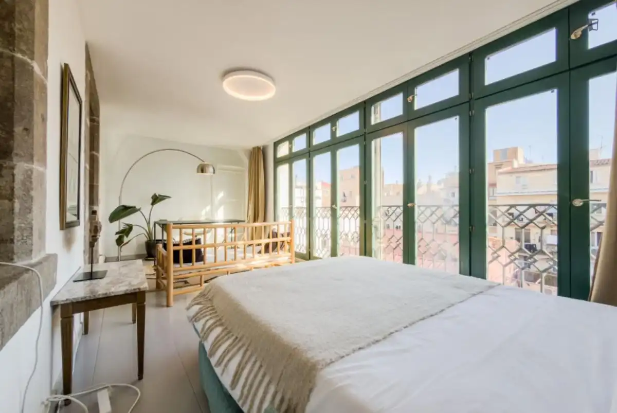 Habitación de Apartamento de alquiler en Barcelona con Aire acondicionado, Calefacción y Amueblado