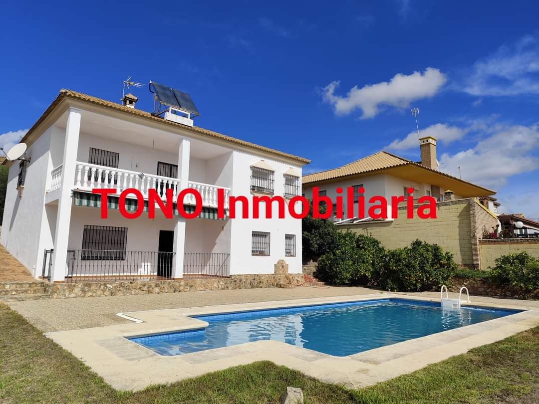 Vista exterior de Casa o xalet en venda en Écija amb Jardí privat, Terrassa i Piscina