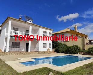 Vista exterior de Casa o xalet en venda en Écija amb Jardí privat, Terrassa i Piscina