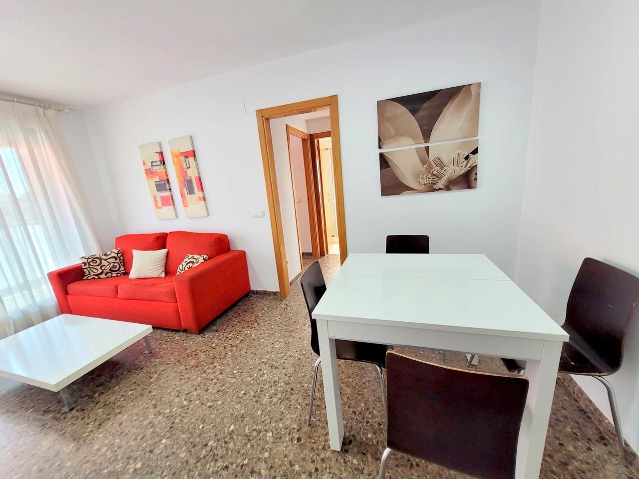 Sala d'estar de Apartament de lloguer en Gandia amb Terrassa, Moblat i Piscina comunitària