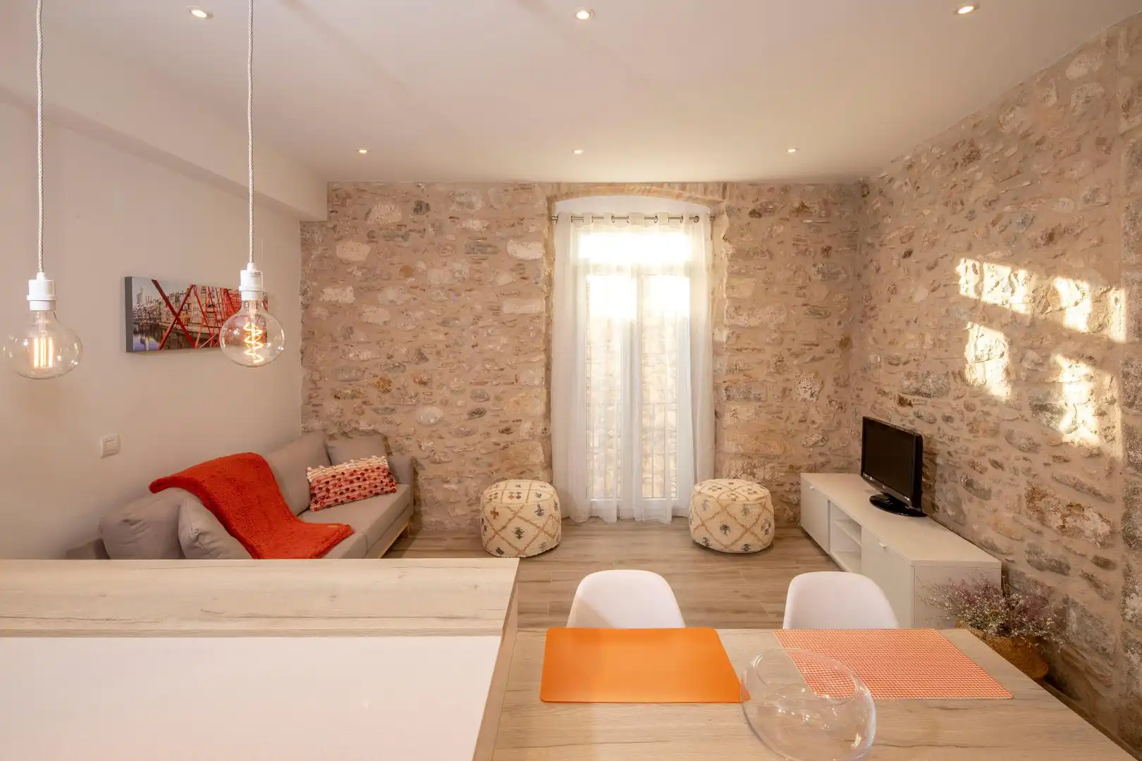 Sala de estar de Piso en venta en Girona con Aire acondicionado, Amueblado y Balcón