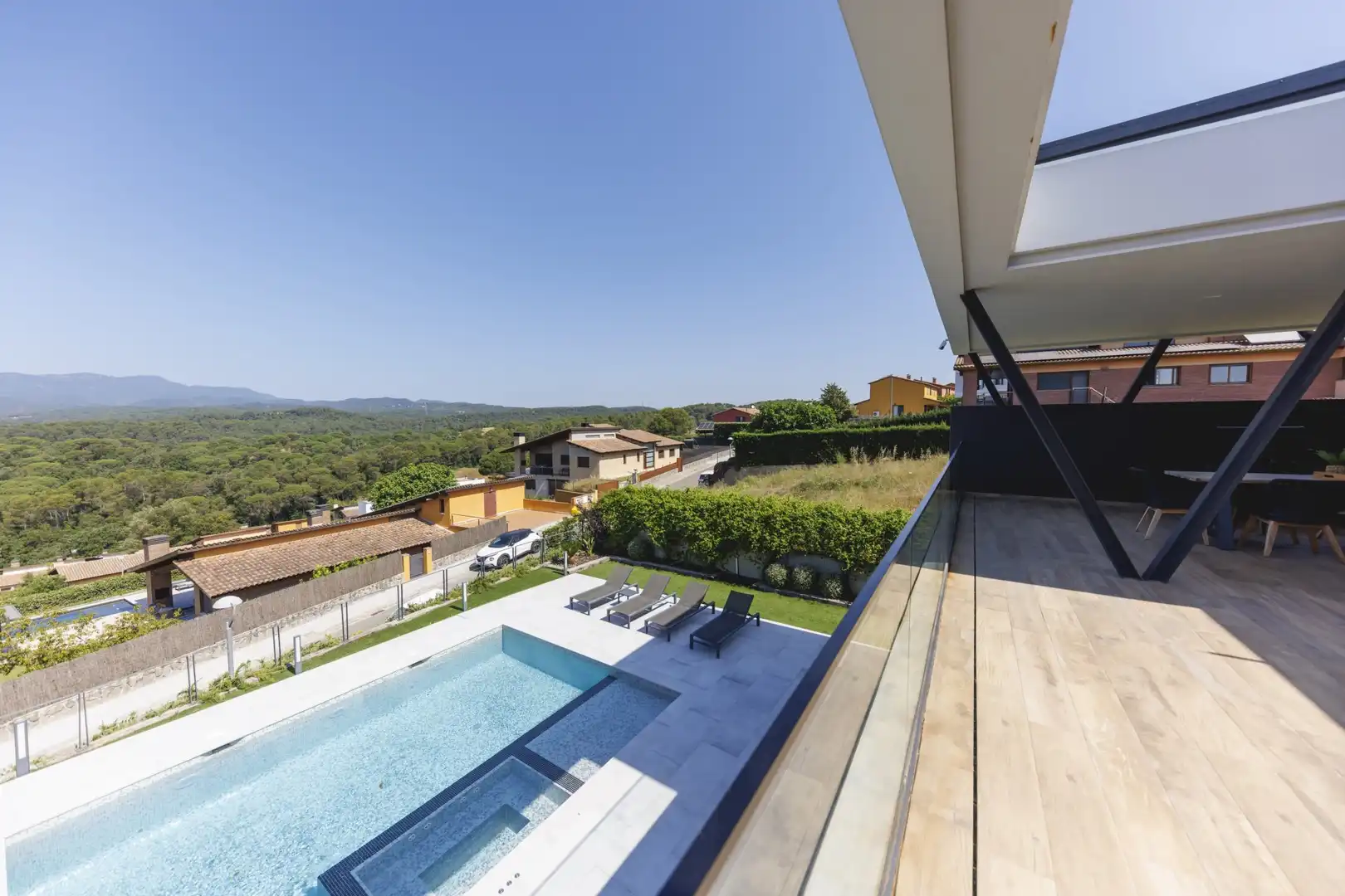 Swimming pool of Houses for sale in Sant Julià de Ramis  with Air Conditioner, Heating and Terrace