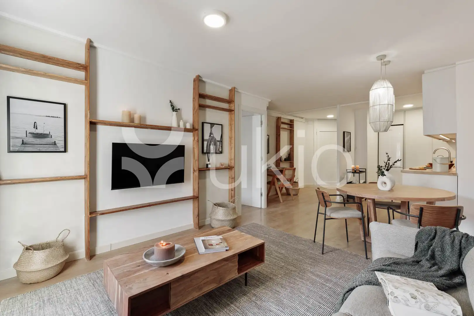 Sala de estar de Apartamento de alquiler en Barcelona con Aire acondicionado, Calefacción y Amueblado