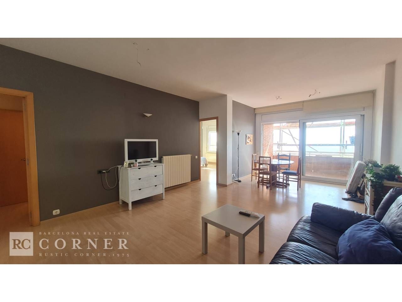 Living room of Flat for sale in  Barcelona Capital  with Heating, Parquet flooring and Terrace