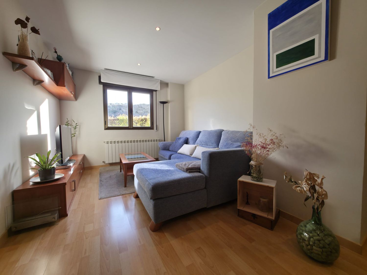 Sala d'estar de Casa adosada en venda en Lanciego / Lantziego amb Calefacció, Parquet i Terrassa