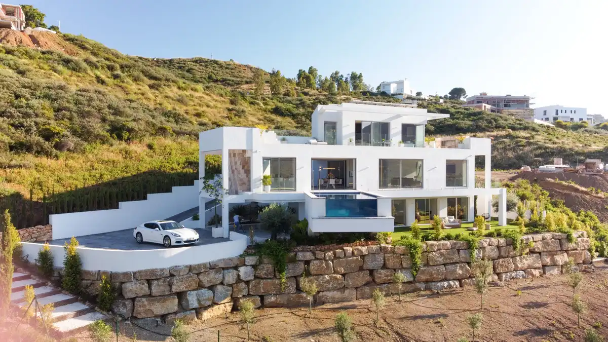 Exterior view of Houses for sale in Mijas  with Air Conditioner, Private garden and Terrace