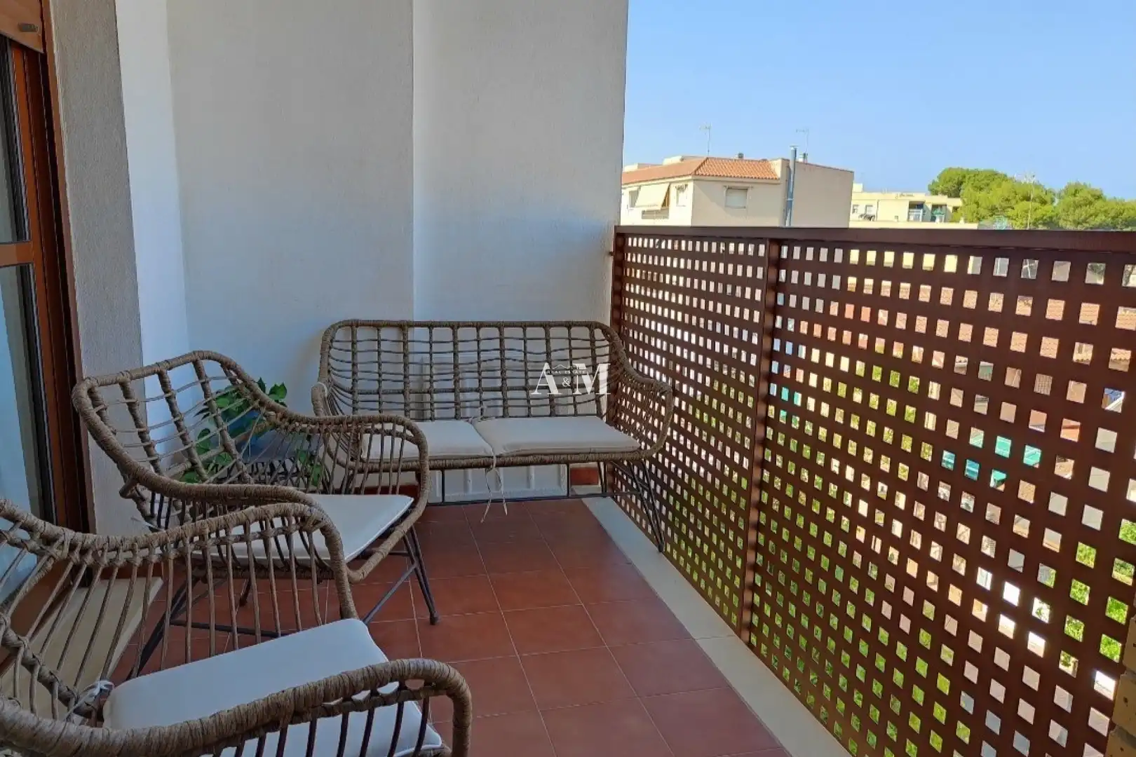Terrassa de Pis de lloguer en San Pedro del Pinatar amb Aire condicionat, Calefacció i Piscina