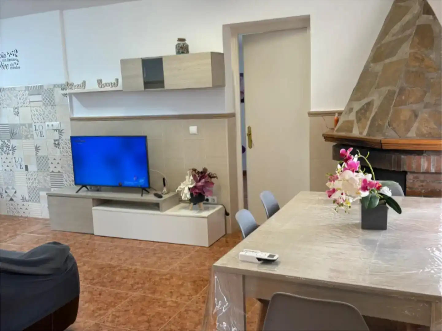 Sala de estar de Finca rústica de alquiler en Cómpeta, Málaga