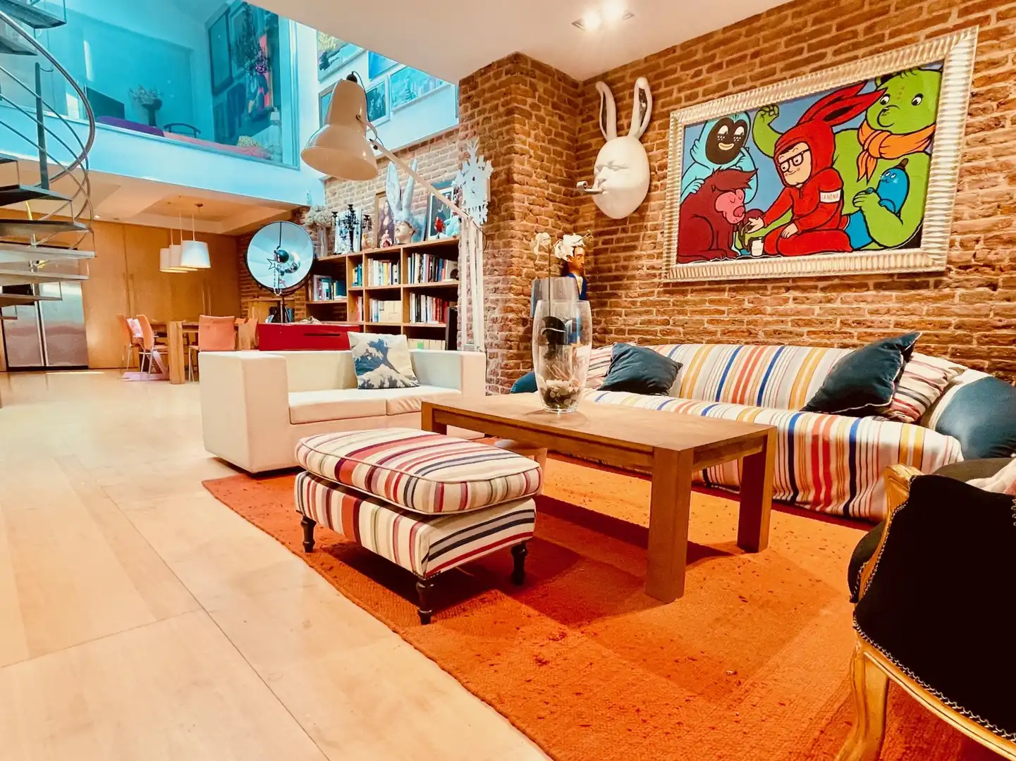Wohnzimmer von Maisonette zur Miete in Madrid mit Klimaanlage, Heizung und Möbliert