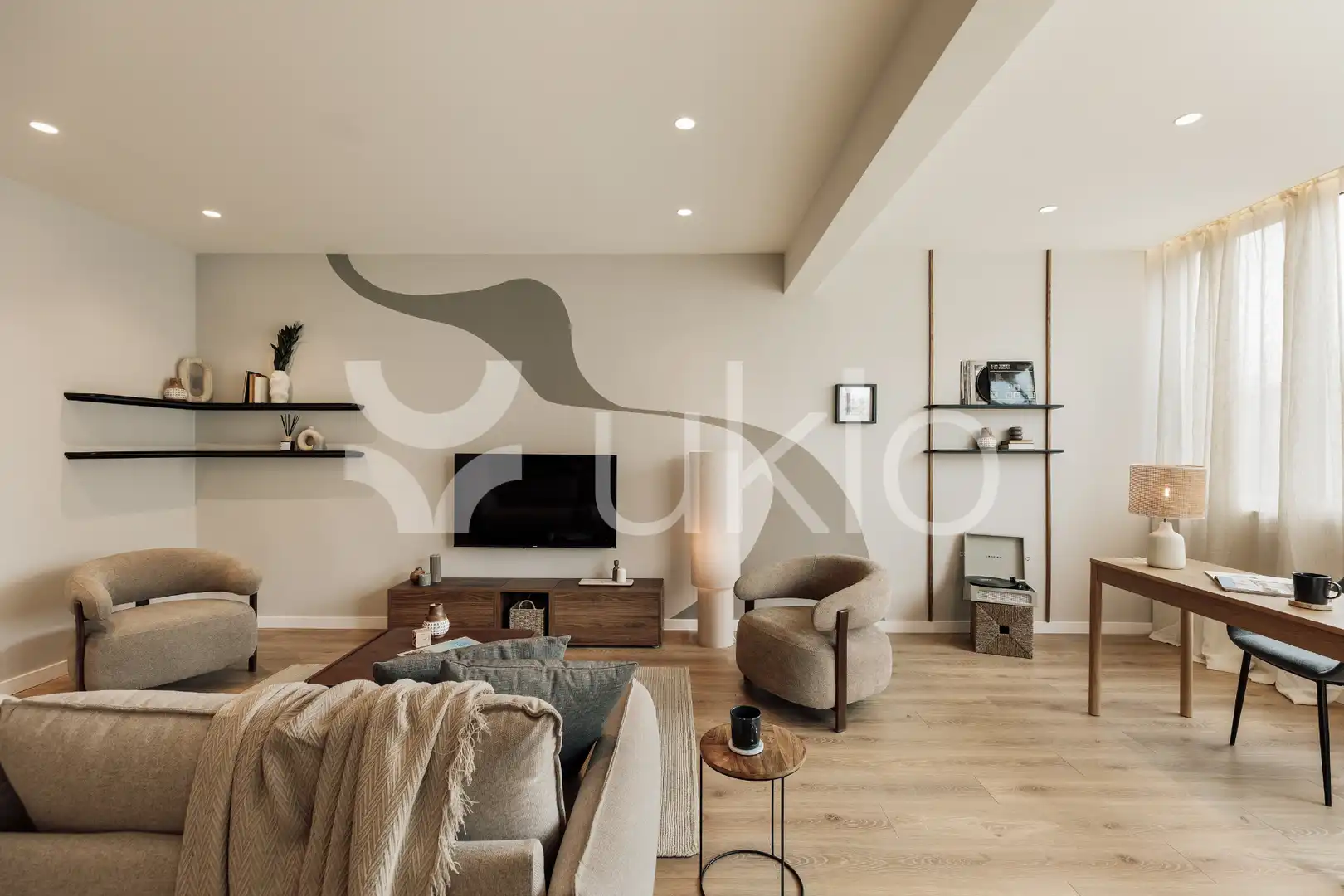 Living room of Apartments for rent in Barcelona  with Air Conditioner, Heating and Furnished