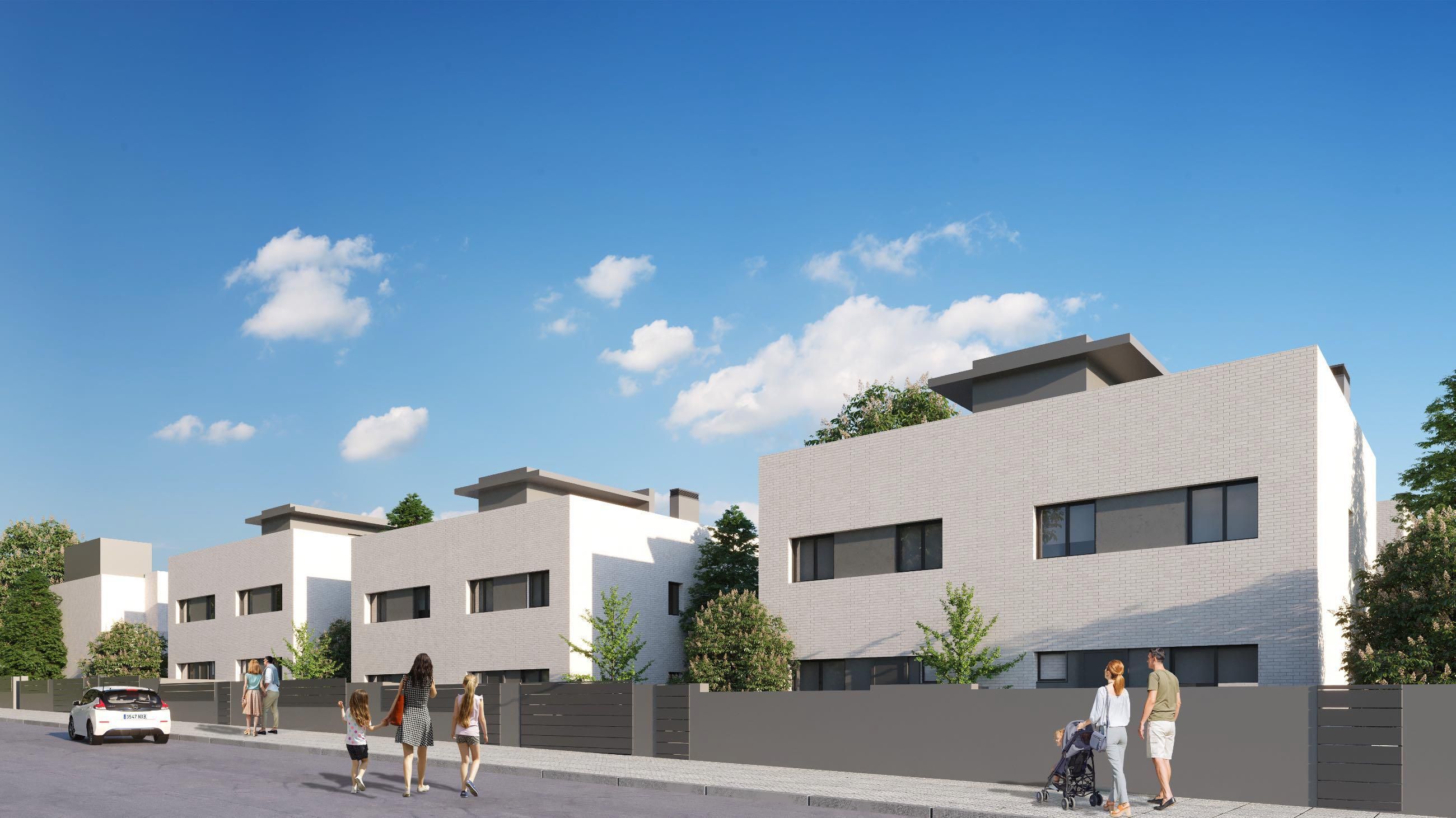Exterior view of Single-family semi-detached for sale in Sant Fost de Campsentelles  with Air Conditioner, Heating and Private garden