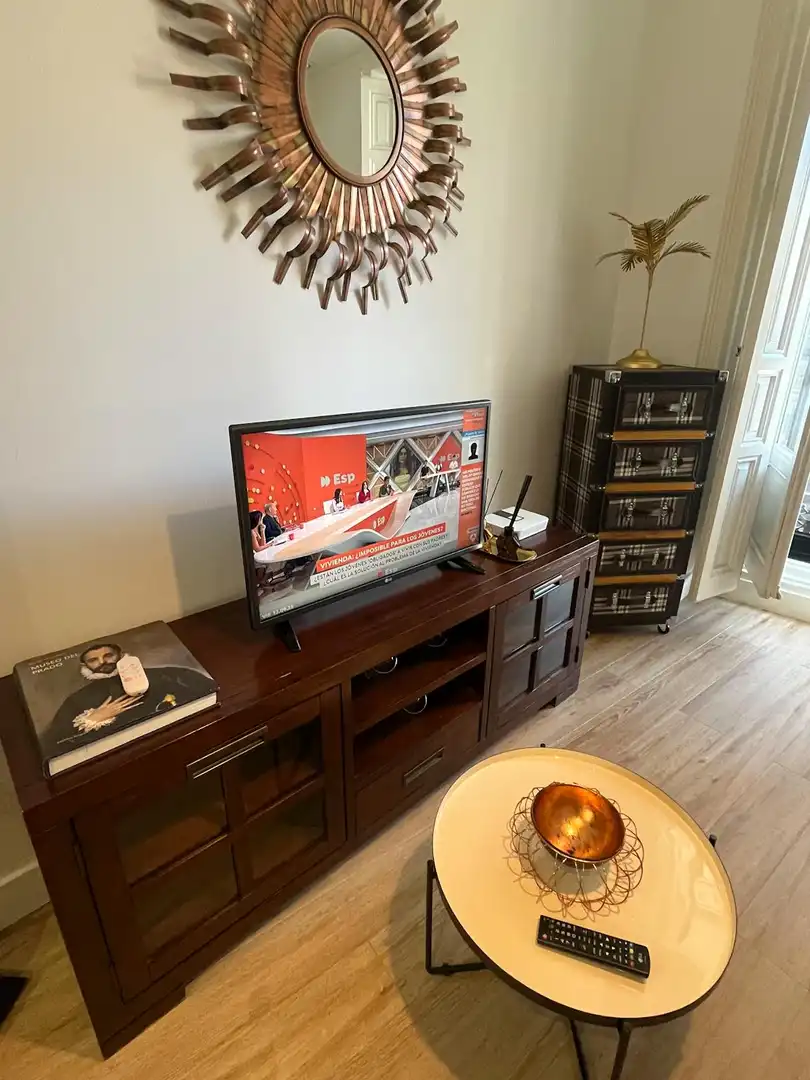 Living room of Flat for rent in Madrid  with Air Conditioner, Heating and Private garden