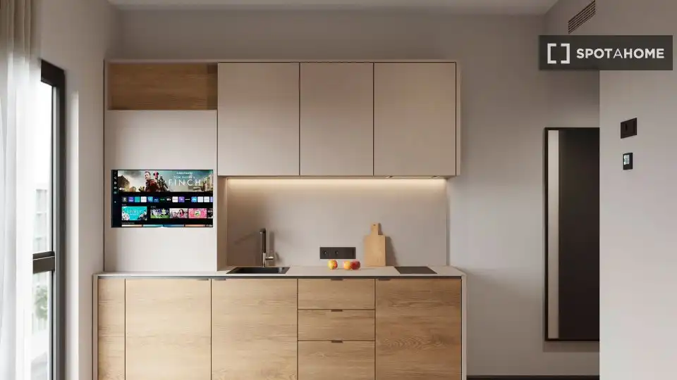Kitchen of Flat for rent in Barcelona  with Air Conditioner, Heating and Furnished