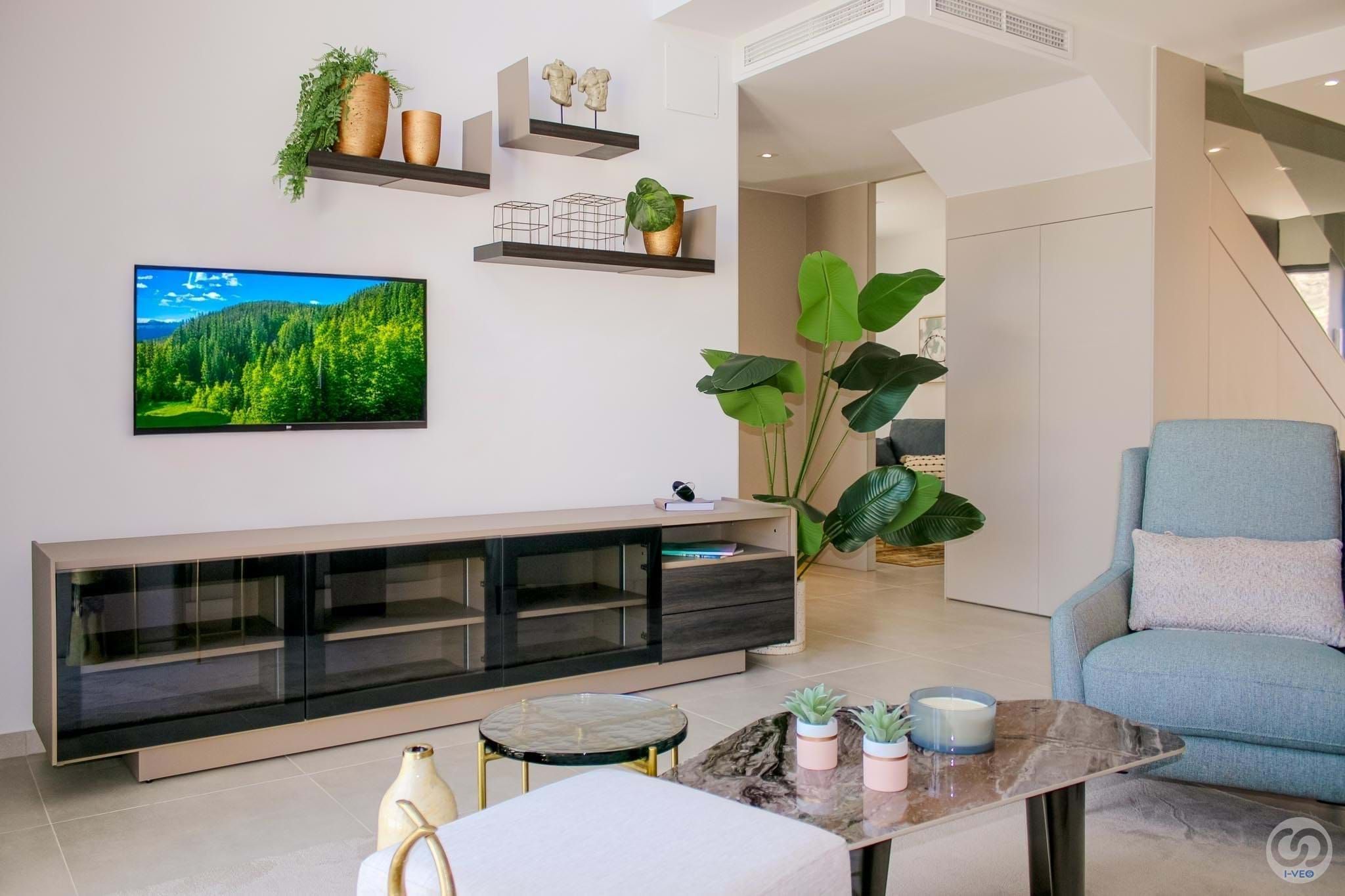 Sala d'estar de Casa adosada en venda en Algorfa amb Aire condicionat, Terrassa i Piscina