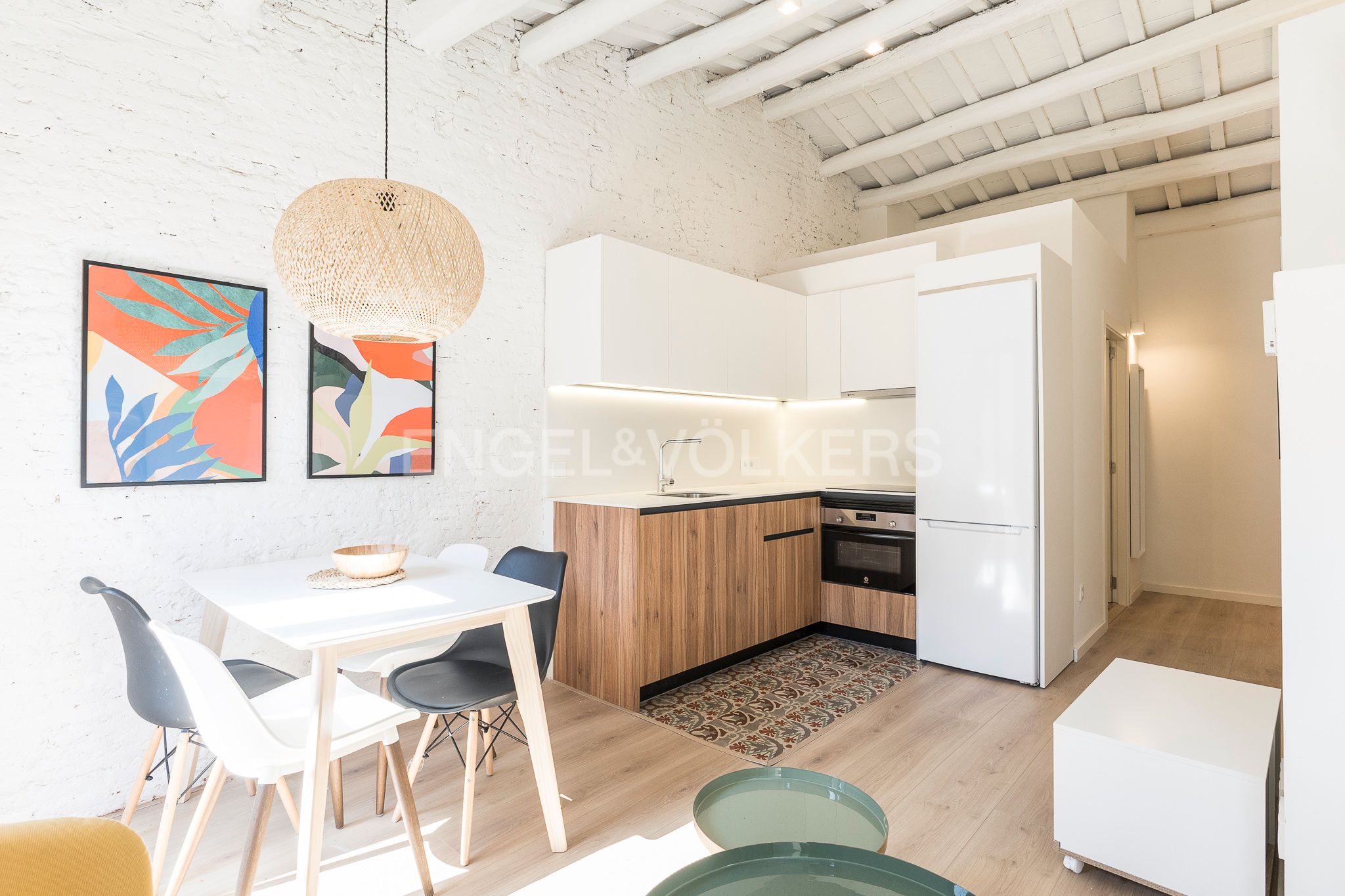Cuina de Apartament de lloguer en  Barcelona Capital amb Aire condicionat, Calefacció i Parquet