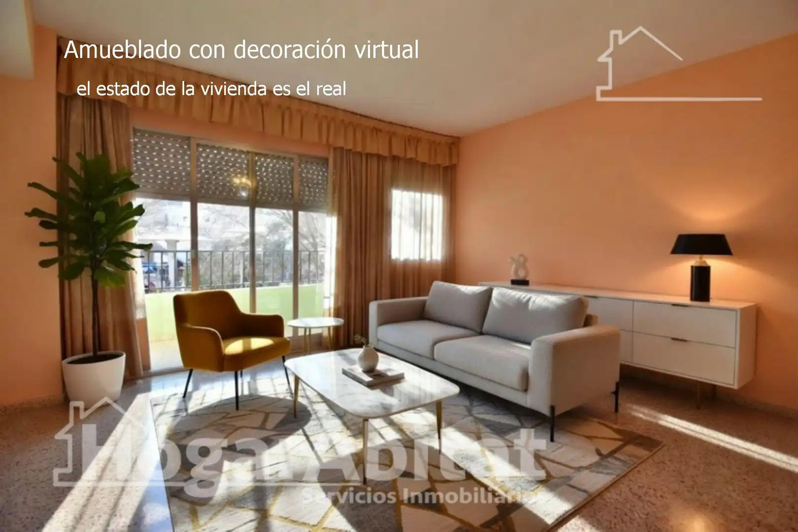 Sala de estar de Piso en venta en Oliva con Terraza, Amueblado y Balcón