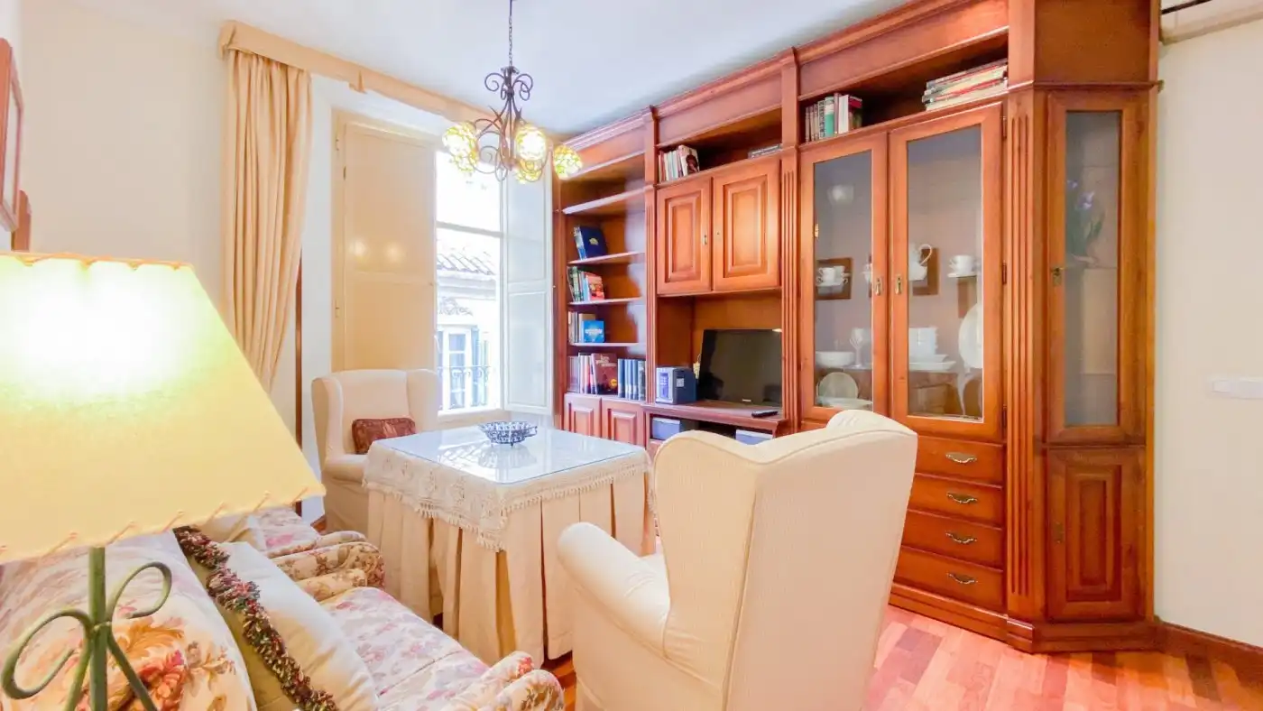 Living room of Flat for rent in Málaga  with Air Conditioner, Parquet flooring and Furnished