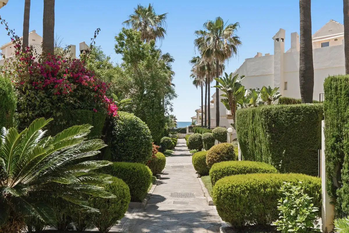 Vista exterior de Casa adosada en venda en Marbella amb Aire condicionat, Terrassa i Alarma