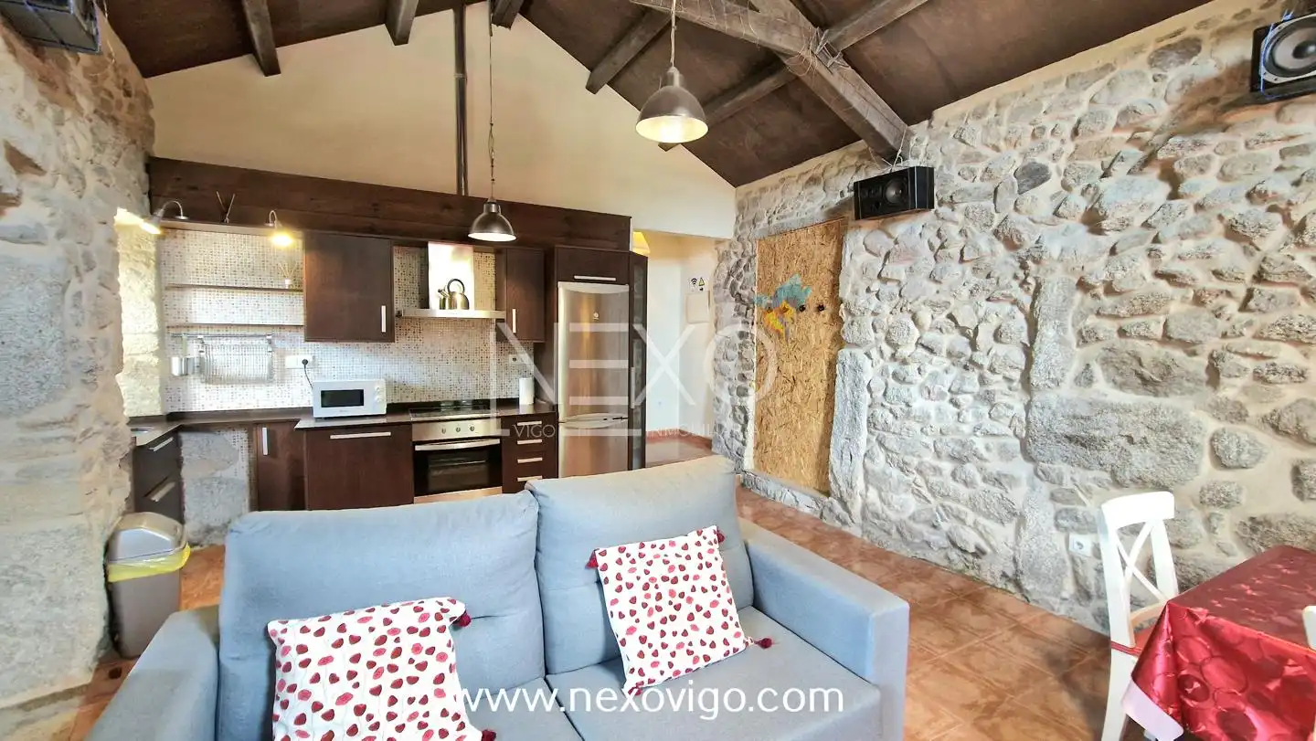 Sala de estar de Casa o chalet en venta en Moaña con Jardín privado, Terraza y Amueblado