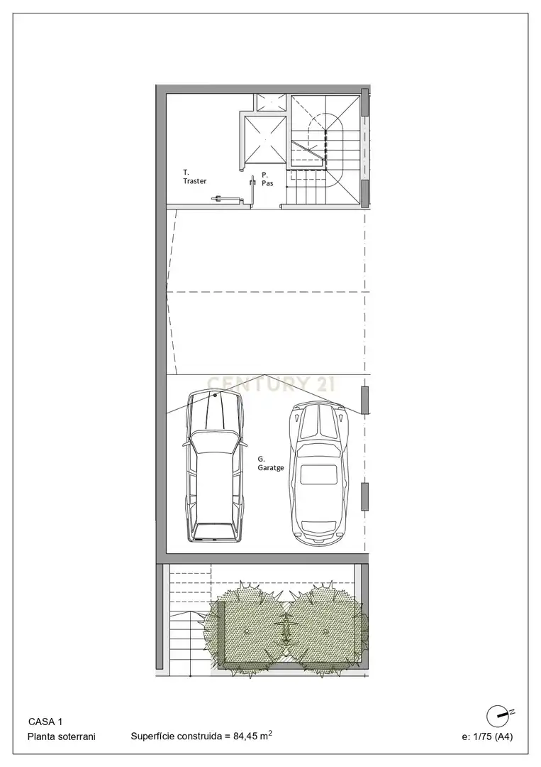 Parkplatz von Einfamilien-Reihenhaus zum Verkauf in Begur mit Klimaanlage, Privatgarten und Gemeinschaftspool