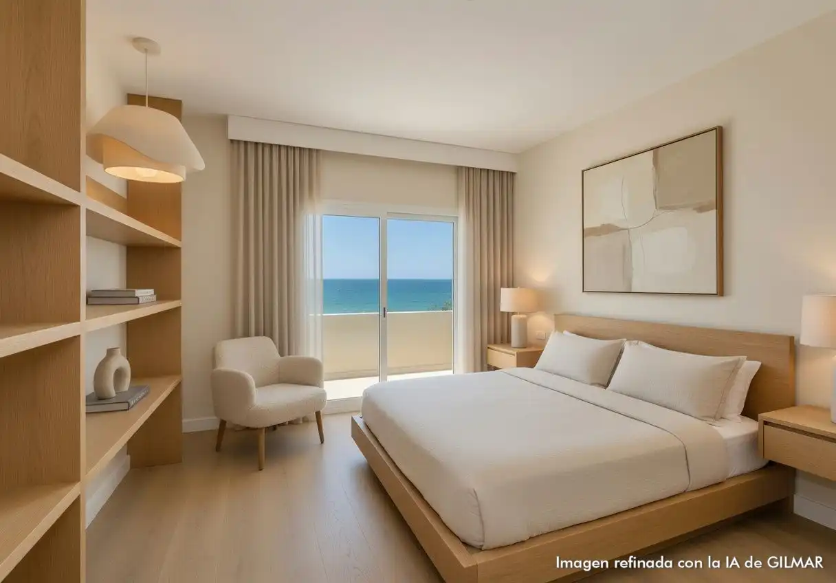 Schlafzimmer von Dachboden zum Verkauf in Marbella mit Klimaanlage, Heizung und Terrasse