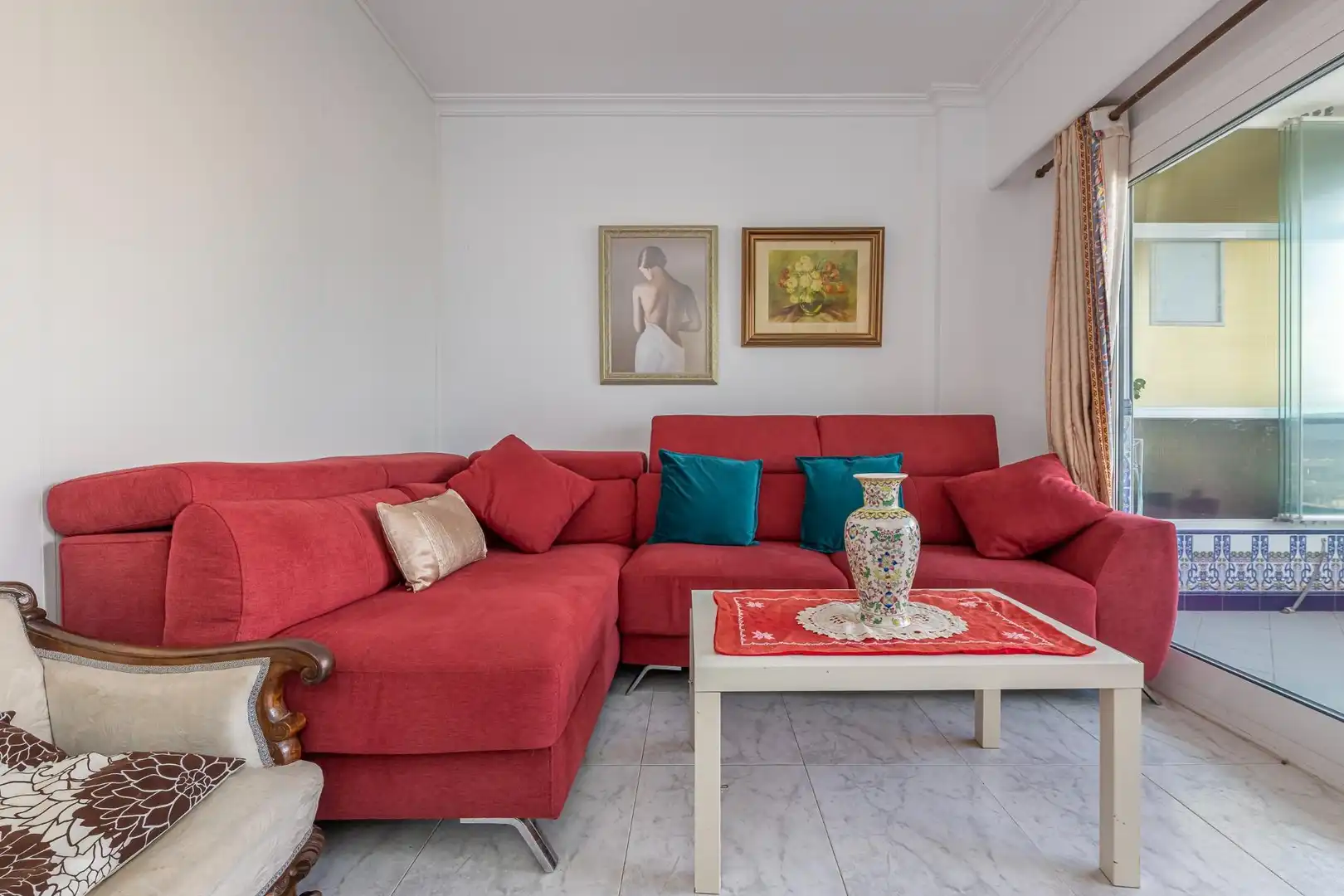 Sala d'estar de Apartament en venda en Fuengirola amb Aire condicionat, Calefacció i Jardí privat
