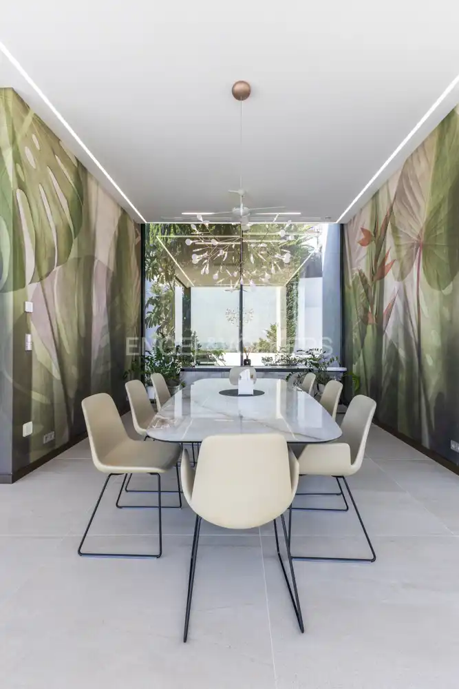 Esszimmer von Haus oder Chalet zur Miete in Dénia mit Klimaanlage, Heizung und Privatgarten
