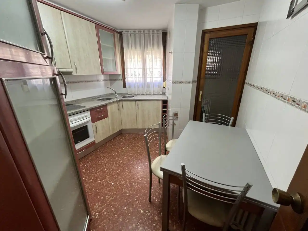 Kitchen of Flat for sale in Alcañiz  with Heating, Furnished and Balcony