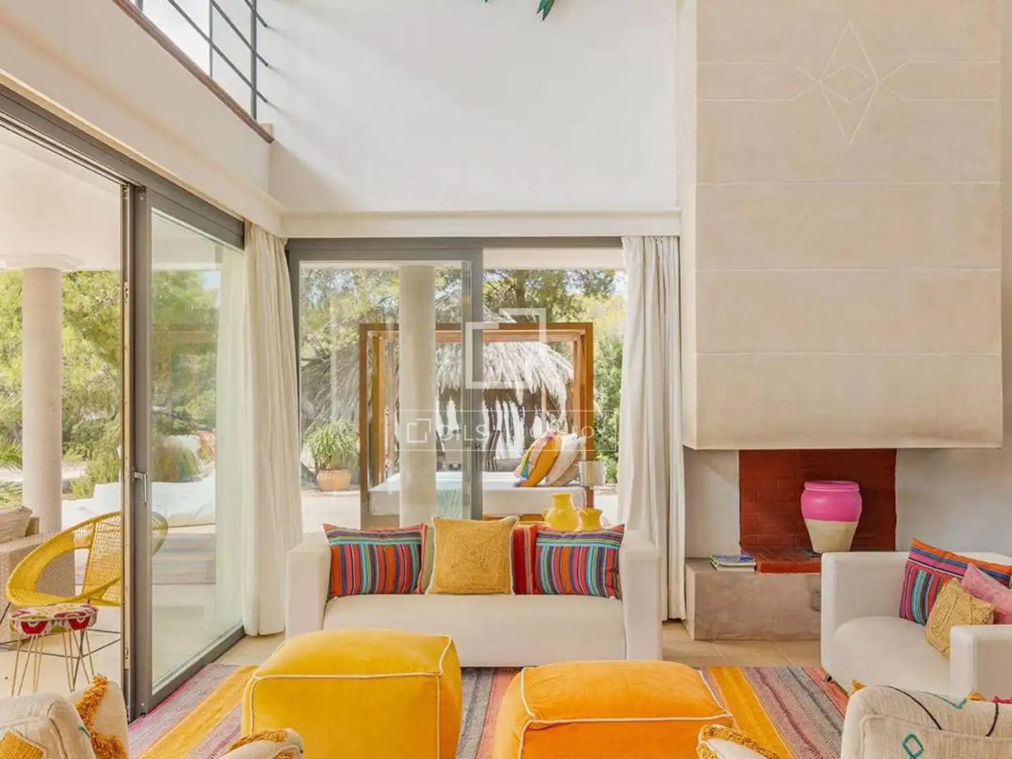 Sala de estar de Casa o chalet de alquiler en Formentera con Aire acondicionado, Jardín privado y Terraza