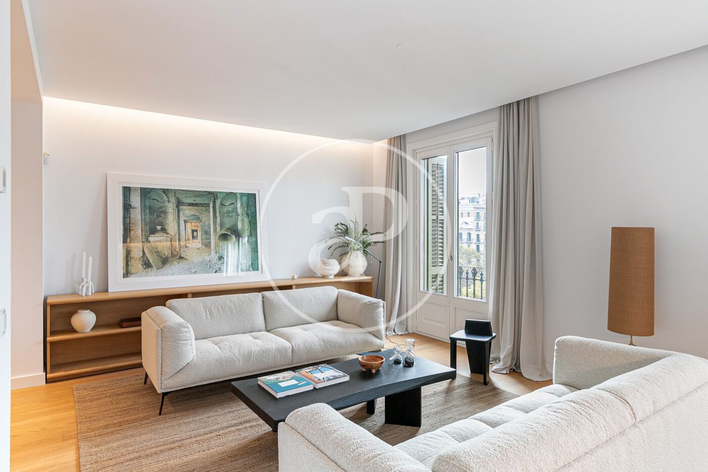 Sala d'estar de Pis en venda en  Barcelona Capital amb Aire condicionat, Calefacció i Jardí privat