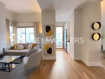 Sala de estar de Ático de alquiler en Valencia con Aire acondicionado, Calefacción y Parquet