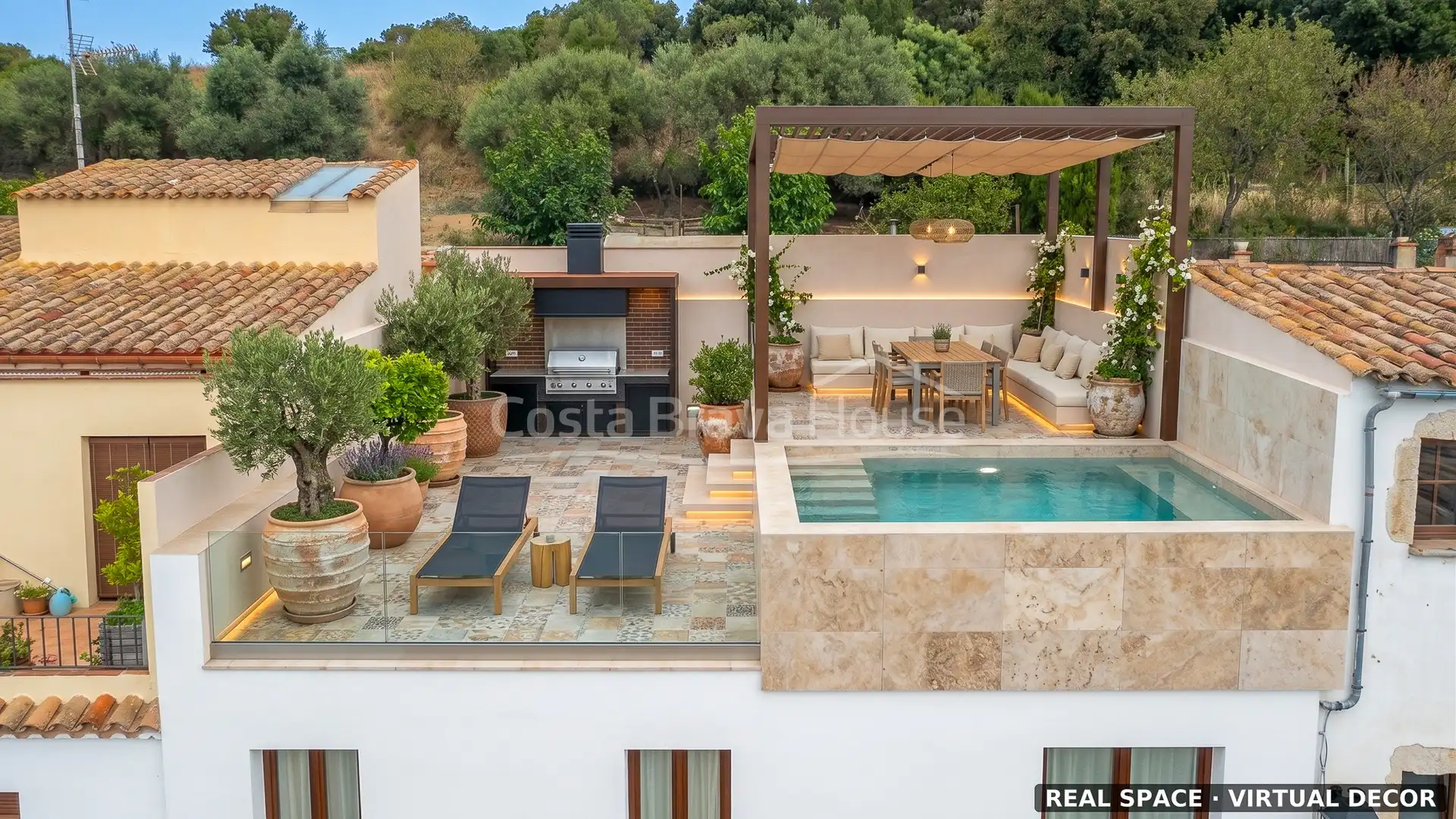 Terrace of Country homes for sale in Begur  with Air Conditioner, Heating and Private garden