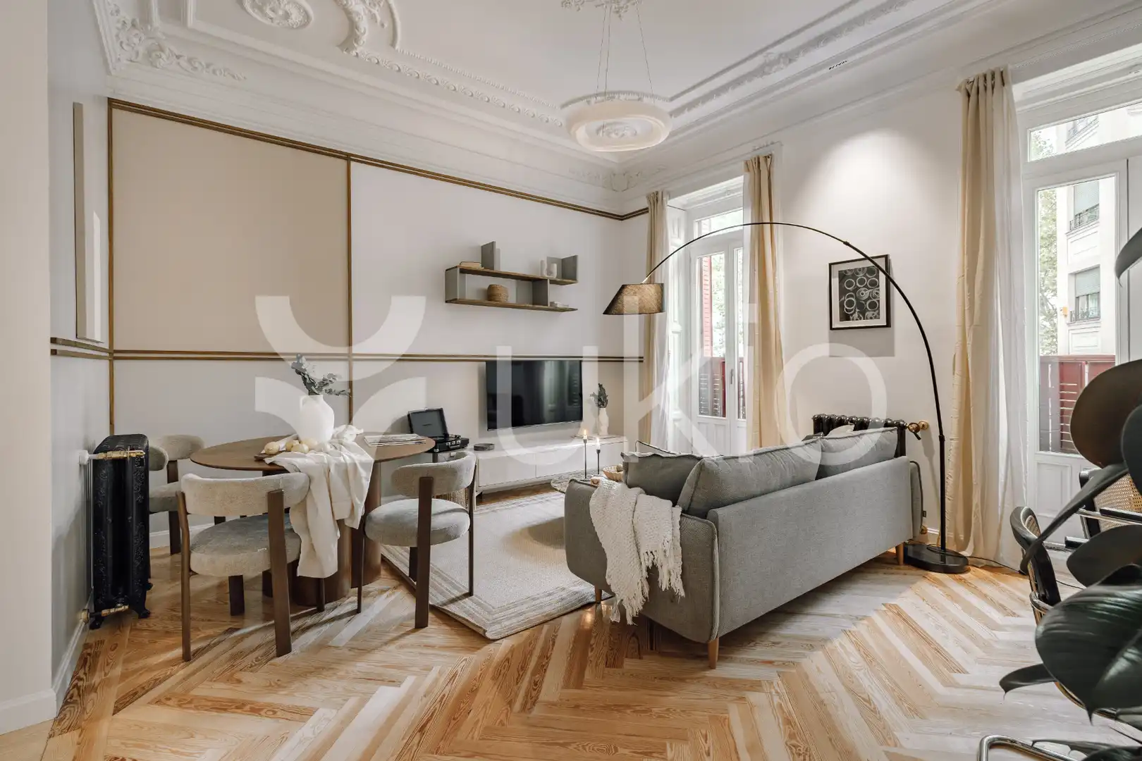 Sala de estar de Apartamento de alquiler en Madrid con Aire acondicionado, Calefacción y Amueblado