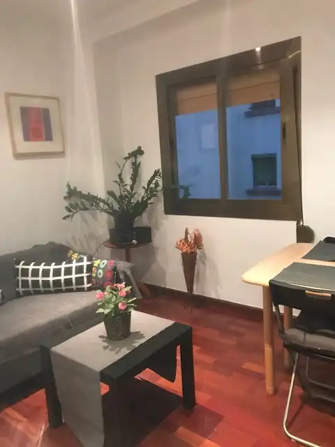 Sala d'estar de Pis en venda en Barcelona amb Aire condicionat, Parquet i Moblat