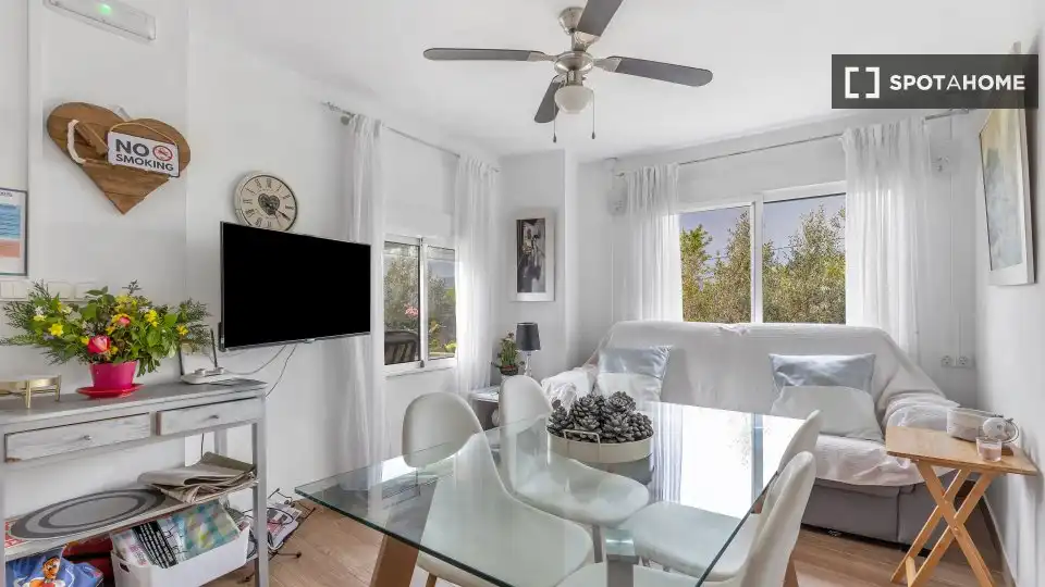 Living room of Apartments for share in Muro de Alcoy  with Air Conditioner, Terrace and Furnished