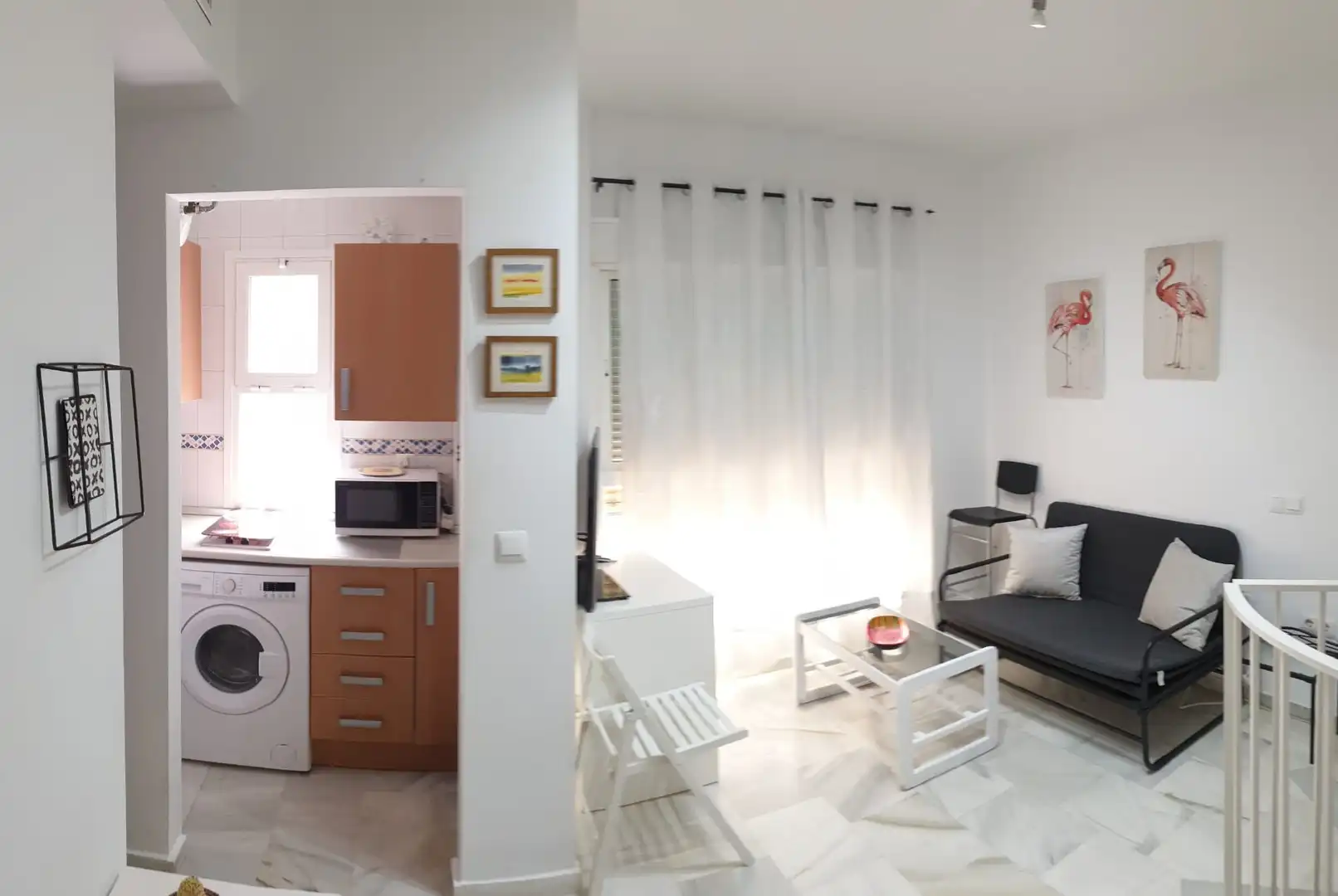 Wohnzimmer von Wohnung zur Miete in Málaga mit Möbliert und Waschmaschine