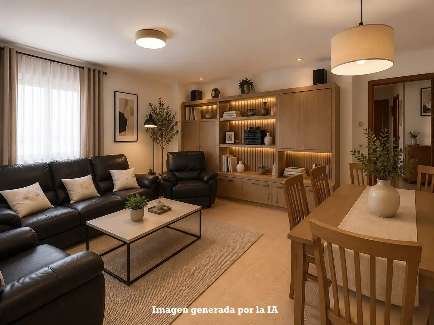Wohnzimmer von Dachboden zum Verkauf in Calafell mit Klimaanlage, Heizung und Terrasse