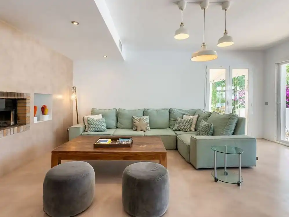 Sala de estar de Casa o chalet de alquiler en Santa Eulària des Riu con Jardín privado, Parquet y Terraza