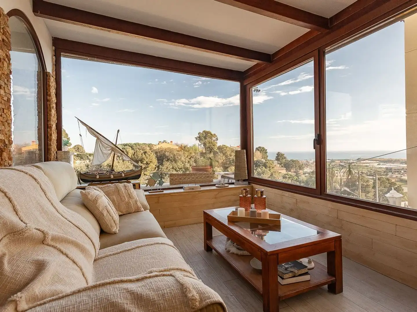 Sala de estar de Casa o chalet en venta en Santa Susanna con Aire acondicionado, Jardín privado y Terraza