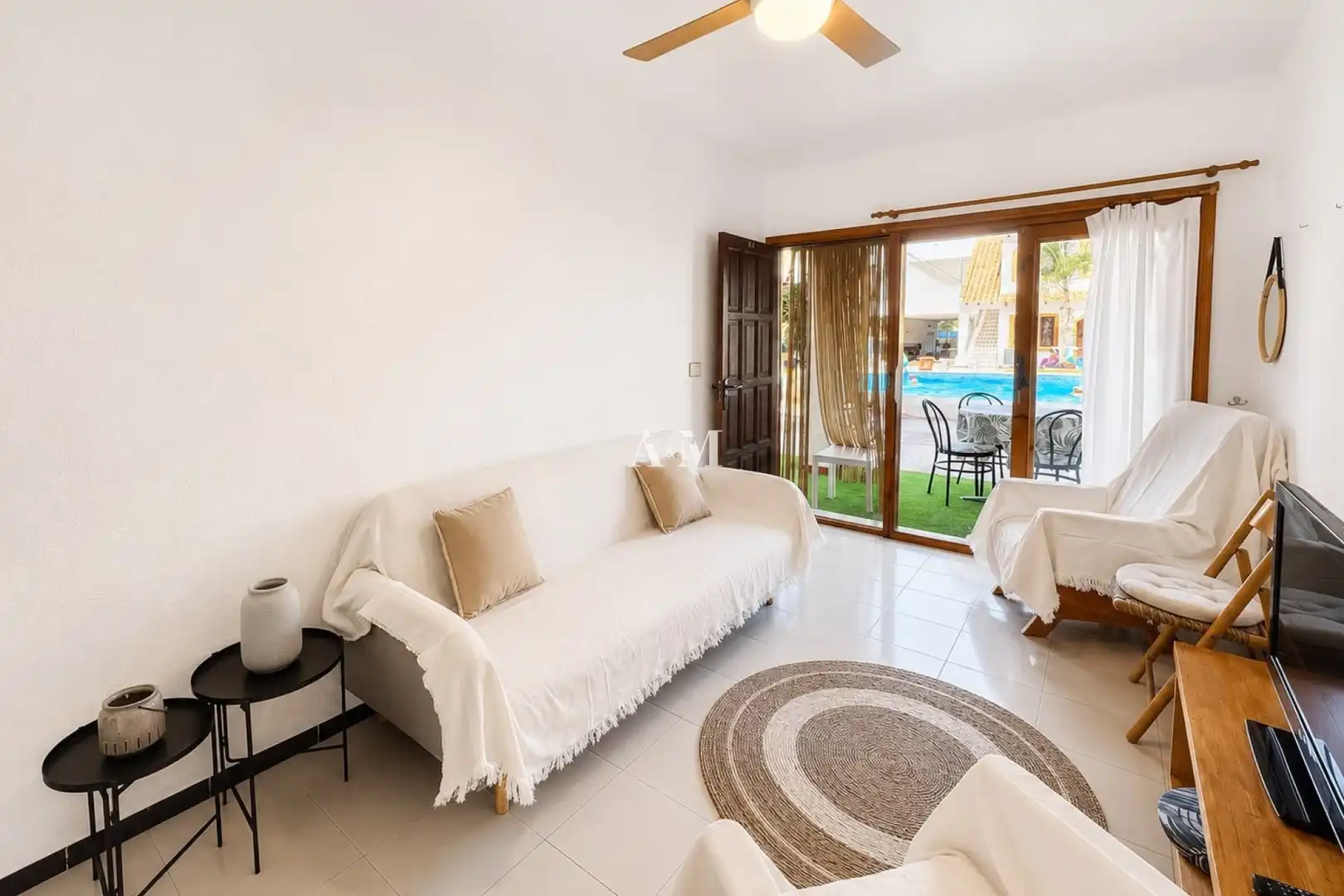 Wohnzimmer von Wohnung zur Miete in Pilar de la Horadada mit Klimaanlage, Heizung und Terrasse