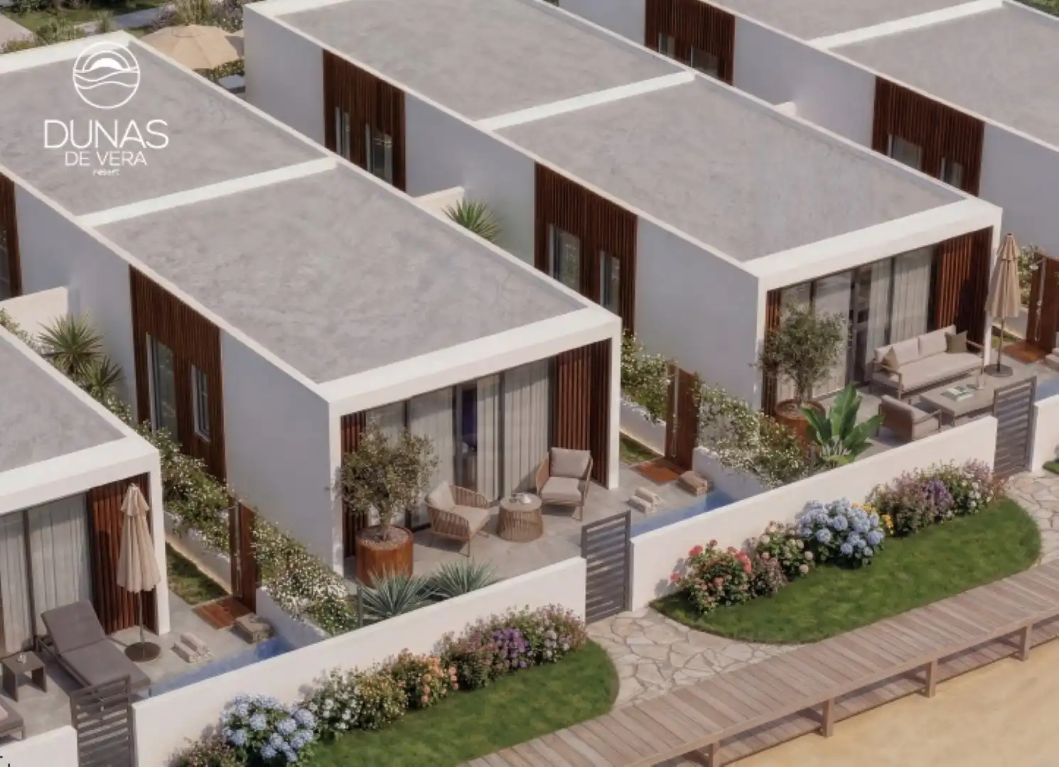Terrasse von Wohnungen zum Verkauf in Vera mit Klimaanlage, Heizung und Privatgarten