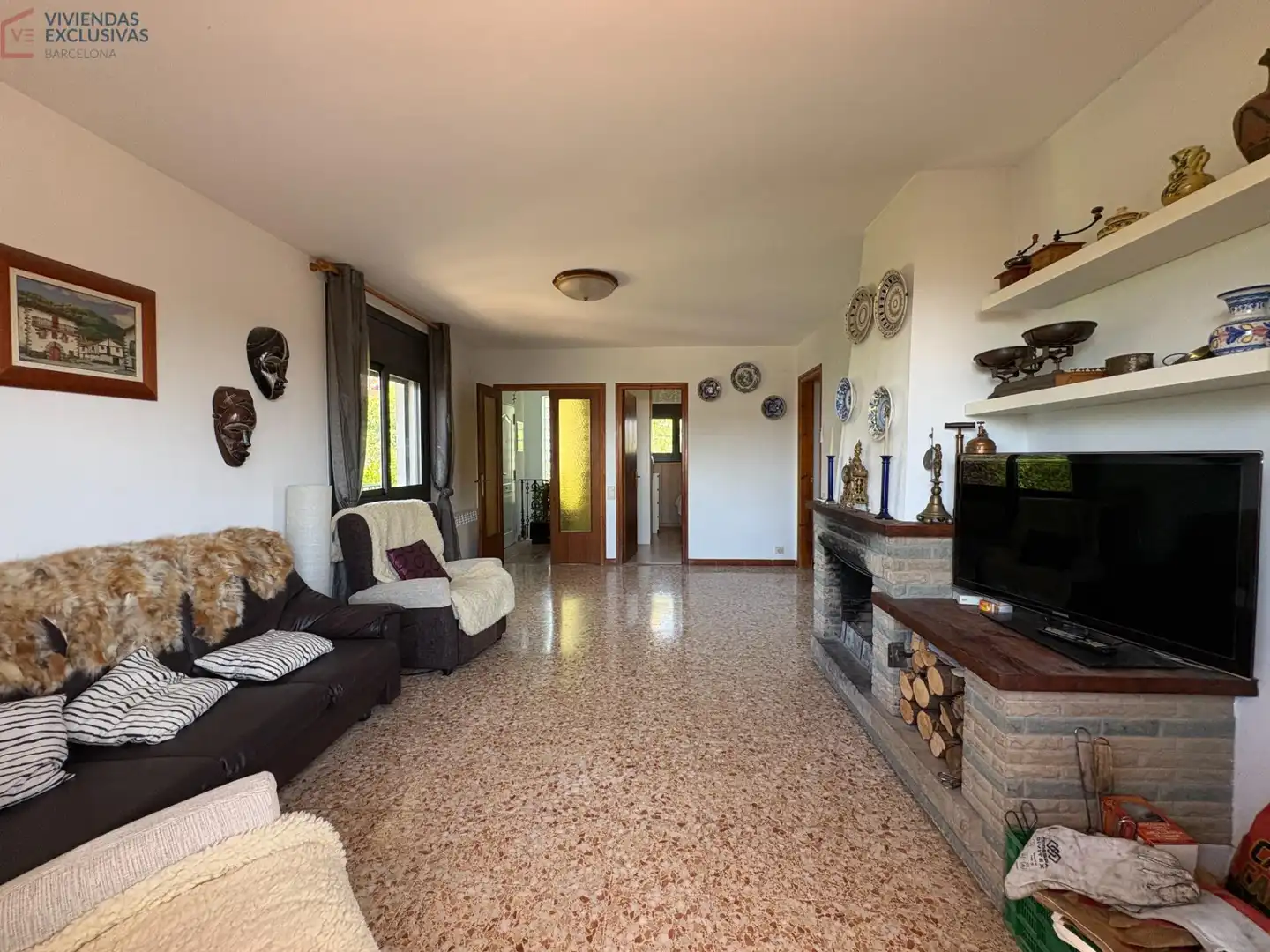 Sala d'estar de Casa o xalet en venda en Caldes de Montbui amb Calefacció, Jardí privat i Terrassa