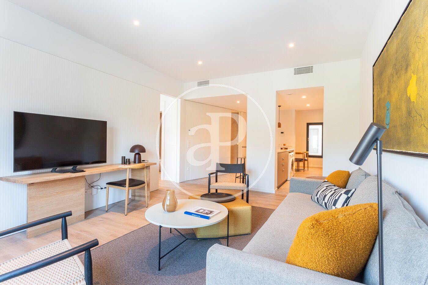 Sala d'estar de Pis de lloguer en  Barcelona Capital amb Aire condicionat, Calefacció i Terrassa