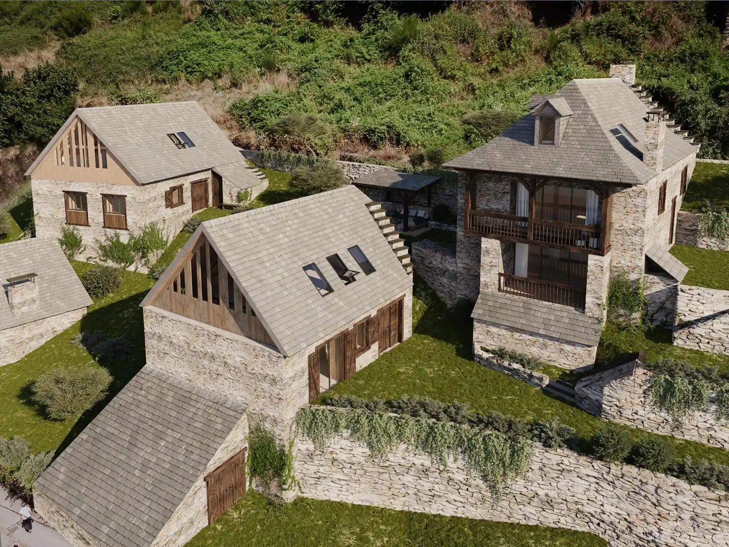 Vista exterior de Casa o chalet en venta en Bausen con Calefacción, Jardín privado y Terraza