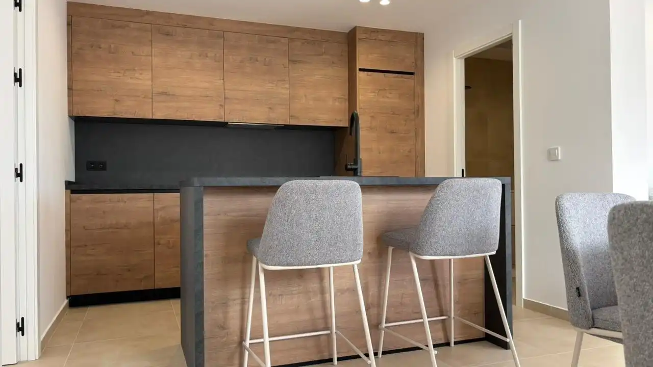 Cocina de Casa o chalet de alquiler en Finestrat con Aire acondicionado, Jardín privado y Piscina