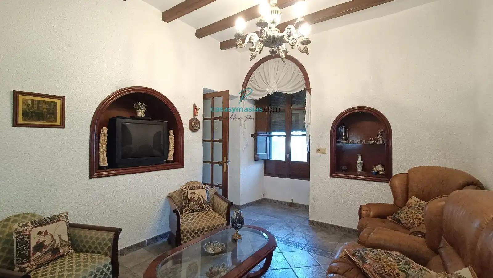 Sala de estar de Finca rústica de alquiler en Font-rubí con Aire acondicionado, Calefacción y Jardín privado