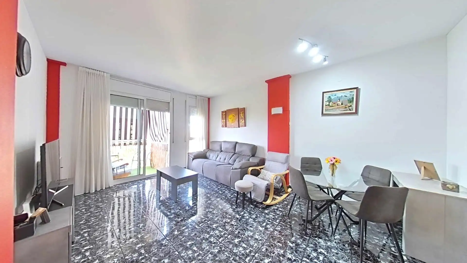 Wohnzimmer von Wohnung zum Verkauf in Sabadell mit Heizung, Parkett und Balkon