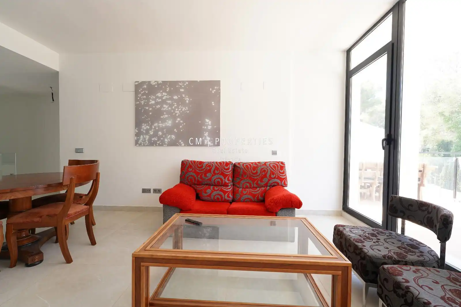 Sala de estar de Casa adosada de alquiler en Chiva con Aire acondicionado, Calefacción y Jardín privado